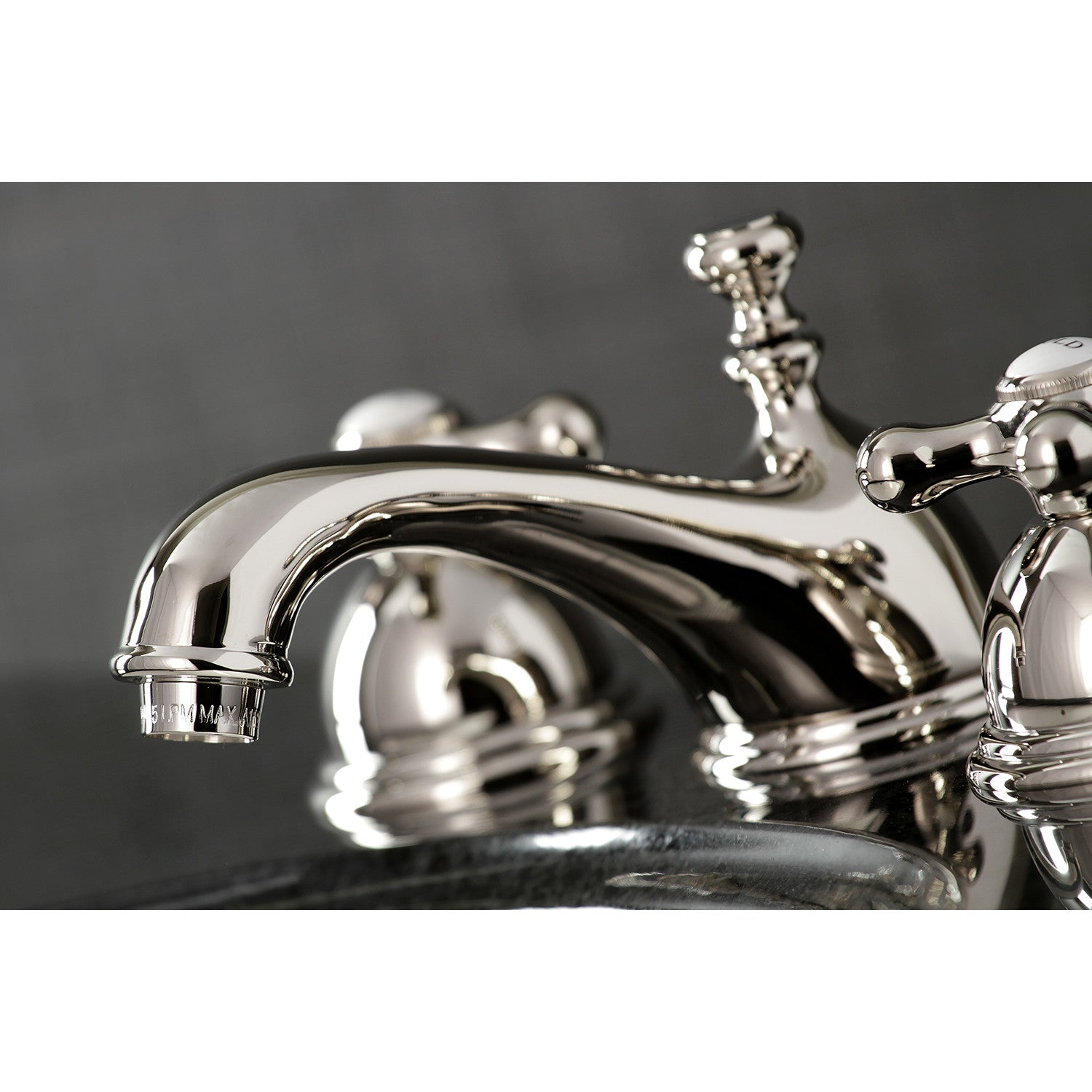 Kingston Heirloom KS3966AX - Restoration Two-Handle 3-Hole Deck Mount Widespread Bathroom Faucet with Brass Pop-Up, Polished Nickel — thumbnail 3